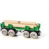 BRIO World – Vagone Portatronchi, Trenino in Legno, Vagone Trasporta Tronchi per Treno in Legno - 33696