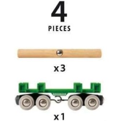 BRIO World – Vagone Portatronchi, Trenino in Legno, Vagone Trasporta Tronchi per Treno in Legno - 33696