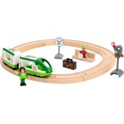 BRIO World - Set Ferrovia Circolare, Set Costruzioni Trenino in Legno da 17 Pezzi, 33847