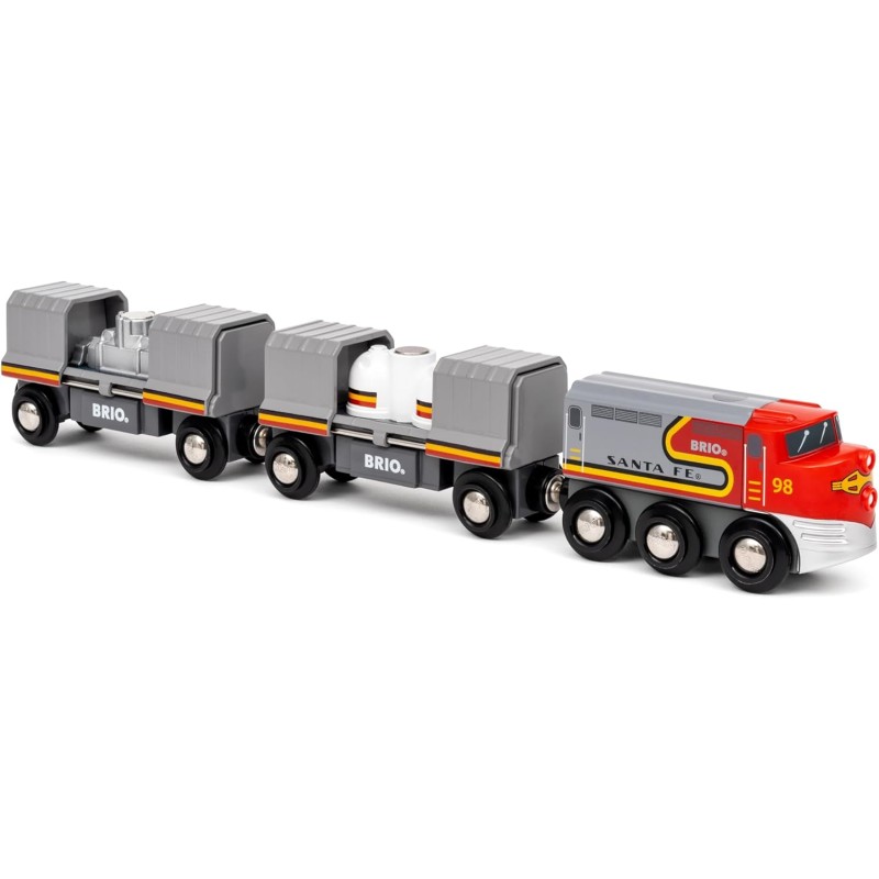 BRIO World - Treno Santa Fe, Treni del Mondo, 36089 - Giocattolo per Bambini dai 3 Anni in su, 5 pezzi