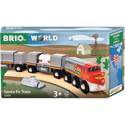 BRIO World - Treno Santa Fe, Treni del Mondo, 36089 - Giocattolo per Bambini dai 3 Anni in su, 5 pezzi