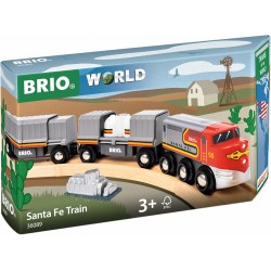 BRIO World - Treno Santa Fe, Treni del Mondo, 36089 - Giocattolo per Bambini dai 3 Anni in su, 5 pezzi