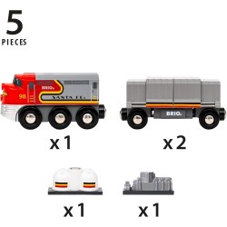 BRIO World - Treno Santa Fe, Treni del Mondo, 36089 - Giocattolo per Bambini dai 3 Anni in su, 5 pezzi