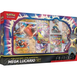 Pokémon: collezione con statuina Mega Lucario-ex del (una carta promozionale olografica, una carta promozionale gigante, cinque