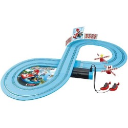 Carrera - 20063026 FIRST Nintendo Mario Kart – Set pista da corsa a batteria e due macchinine con Mario e Yoshi – Gioco adatto 
