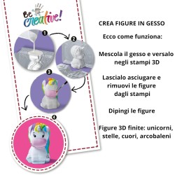 Ravensburger - Be Creative Midi XL | Sculture in Gesso Unicorni | Giochi Creativi Bambina 7 Anni | Kit Lavoretti Creativi per B