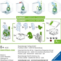 Ravensburger - Gravitrax Vertical Cannon | Pista Biglie Con 7 Pezzi | Rompicapo Bambini Livello Base | Giochi Per Bambini Compa
