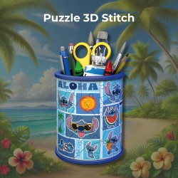 Ravensburger - Puzzle 3D Stitch | Portapenne di Stitch 57 pezzi | Puzzle Stitch | Gioco Bambino 6 Anni Disney | Stitch Gadget
