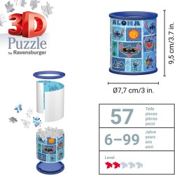 Ravensburger - Puzzle 3D Stitch | Portapenne di Stitch 57 pezzi | Puzzle Stitch | Gioco Bambino 6 Anni Disney | Stitch Gadget