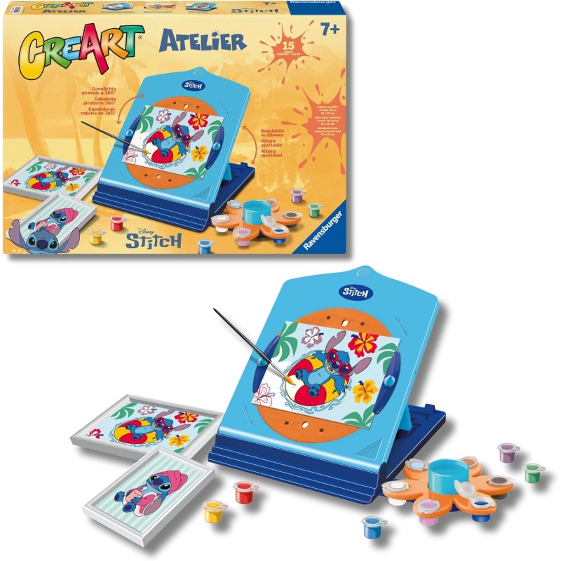 Ravensburger - Stitch Creart Atelier | Dipingere con I Numeri Bambini | Lavoretti Creativi per Bambini | Painting By Numbers | 