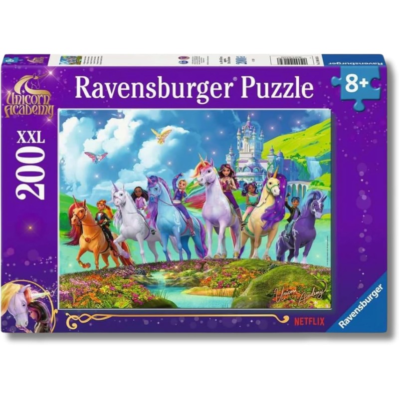 Ravensburger - Puzzle XXL Accademia Dell unicorno | Puzzle 8 Anni In Su | Puzzle Bambini Da 200 Pezzi In Regalo | Regalo Bambin
