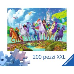 Ravensburger - Puzzle XXL Accademia Dell unicorno | Puzzle 8 Anni In Su | Puzzle Bambini Da 200 Pezzi In Regalo | Regalo Bambin