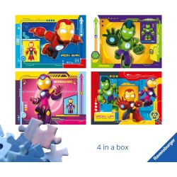 Ravensburger - Puzzles Marvel Iron Man 4 Pack | Puzzle Bambini 3 Anni In Su 72 Pezzi | Puzzle Bambini 19 X 14 Cm | Puzzles Rave
