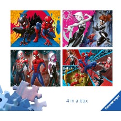 Ravensburger - Puzzles Marvel Spiderman 4 Pack | Puzzle Bambini 3 Anni In Su 72 Pezzi | Puzzle Bambini 19 X 14 Cm | Puzzles Rav