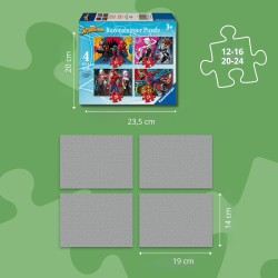 Ravensburger - Puzzles Marvel Spiderman 4 Pack | Puzzle Bambini 3 Anni In Su 72 Pezzi | Puzzle Bambini 19 X 14 Cm | Puzzles Rav