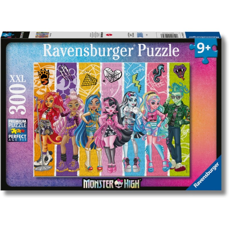 Ravensburger - Puzzle XXL Monster High | Puzzle 9 Anni In Su | Puzzle Bambini Da 300 Pezzi In Regalo | Regalo Bambino 9 Anni 49