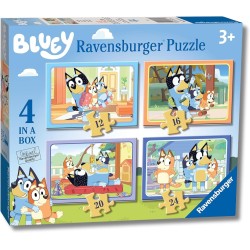 Ravensburger - Personaggi Bluey Puzzles 4 Pack | Puzzle Bambini 3 Anni O Più | 19x14 Cm | 12, 16, 20 E 24 Pezzi | Casa Di Bluey