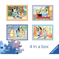Ravensburger - Personaggi Bluey Puzzles 4 Pack | Puzzle Bambini 3 Anni O Più | 19x14 Cm | 12, 16, 20 E 24 Pezzi | Casa Di Bluey