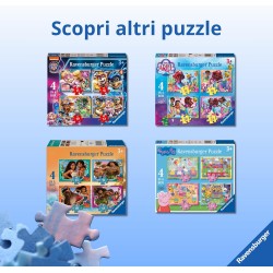 Ravensburger - Personaggi Bluey Puzzles 4 Pack | Puzzle Bambini 3 Anni O Più | 19x14 Cm | 12, 16, 20 E 24 Pezzi | Casa Di Bluey
