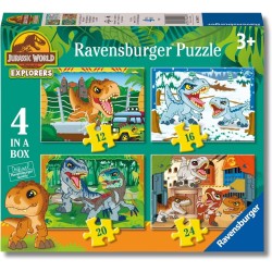 Ravensburger - Puzzles Jurassic World Explorers​ 4 Pack | Puzzle Bambini 3 Anni In Su | Regalo Bimba 3 Anni In Su 72 Pezzi | Pu
