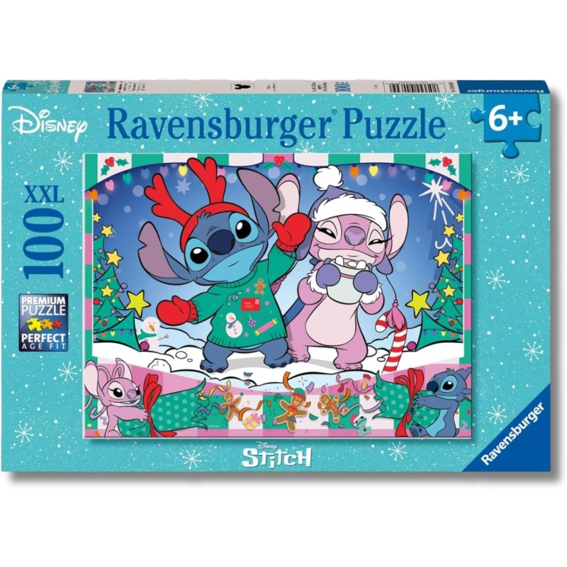 Ravensburger - Puzzles XXL Disney Stitch | Puzzle 6 Anni In Su | Puzzle 100 Pezzi Per Bambini Da 6 Anni In Su | Puzzle Bambini 