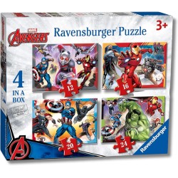 Ravensburger - Puzzles Marvel Avengers A 4 Pack | Puzzle Bambini 3 Anni In Su | Regalo Bimba 3 Anni In Su 72 Pezzi | Puzzle Bam