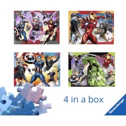 Ravensburger - Puzzles Marvel Avengers A 4 Pack | Puzzle Bambini 3 Anni In Su | Regalo Bimba 3 Anni In Su 72 Pezzi | Puzzle Bam