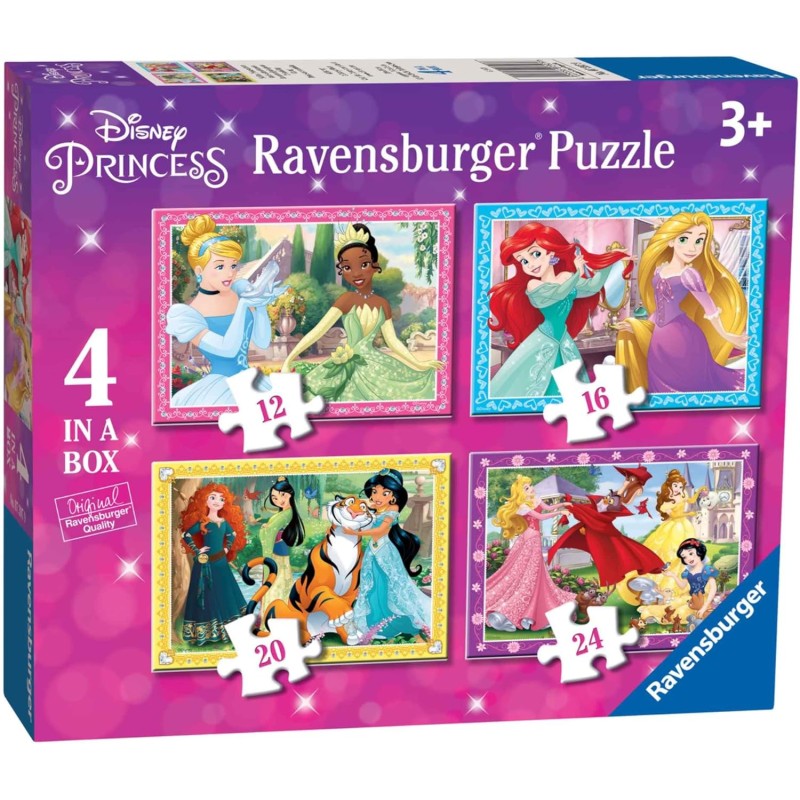 Ravensburger - Puzzles Princesas Disney 4 Pack | Puzzle Bambini 3 Anni In Su | Regalo Bimba 3 Anni In Su 72 Pezzi | Puzzle Bamb