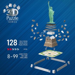 Ravensburger - Puzzle 3d Iconics Statua Della Libertà LED | Puzzle 3d Per Adulti E Bambini A Partire Dagli 8 Anni | Modellismo 