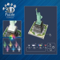 Ravensburger - Puzzle 3d Iconics Statua Della Libertà LED | Puzzle 3d Per Adulti E Bambini A Partire Dagli 8 Anni | Modellismo 