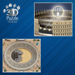 Ravensburger - Puzzle 3d Iconics Colosseo LED | Puzzle 3d Per Adulti E Bambini A Partire Dagli 8 Anni | Modellismo Da Costruire