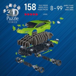 Ravensburger - Puzzle 3d Lamborghini Huracán EVO | Puzzle 3d Per Adulti E Bambini A Partire Dagli 8 Anni | Modellismo Da Costru