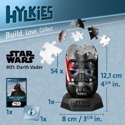 Ravensburger - Puzzle 3D, Hylkies Darth Vader, Star Wars, Puzzle per Adulti e Bambini 12+ Anni, Idea Regalo, Modellismo, 54 Pez