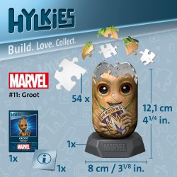 Ravensburger - Puzzle 3D, Hylkies Groot, Marvel, Puzzle per Adulti e Bambini 12+ Anni, Idea Regalo, Modellismo, 54 Pezzi