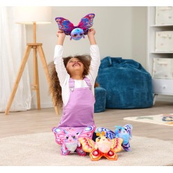 Simba - FluffyFly 4 assortimenti, morbido peluche da 12 cm, misura ali 30 cm, soffia nella confezione e prende vita, per bambin
