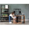 Smoby Cucina Loft 7600312600, +3 Anni, Stile Industriale, Altezza Piano 50 cm, 32 Accessori, Raccolta Differenziata, Made in Fr