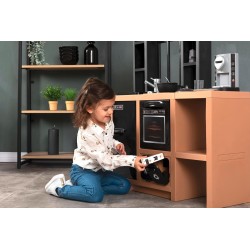 Smoby Cucina Loft 7600312600, +3 Anni, Stile Industriale, Altezza Piano 50 cm, 32 Accessori, Raccolta Differenziata, Made in Fr