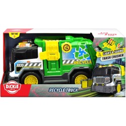 Dickie Toys - Camion ecologia 30 cm, a partire dai 3 anni, luci e suoni, bidone incluso, batterie incluse 203306021