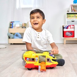 Dickie Toys - Elicottero di Soccorso cm 20, luci e Suoni, argano di Soccorso, a Partire dai 3 Anni, 203306023