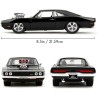 Jada Toys - Fast and Furious Auto Dom`s Dodge Charger Street (1:24, nero) - Modellino auto 1970 Dodge Charger R/T in Fast & Fur