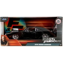 Jada Toys - Fast and Furious Auto Dom`s Dodge Charger Street (1:24, nero) - Modellino auto 1970 Dodge Charger R/T in Fast & Fur