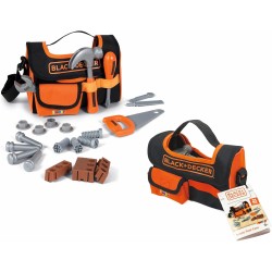 Smoby - Black+Decker - Cassetta degli Attrezzi in Tessuto - Giocattolo Fai da Te per Bambini - 4 Utensili e Vari Accessori - da
