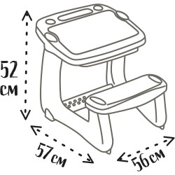Smoby - Magic Desk - Scrivania per Bambini - Pennarello cancellabile - 3 spazi portaoggetti + cassetto Scorrevole - 12 Accessor