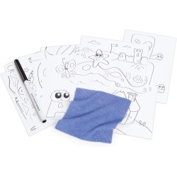 Smoby - Magic Desk - Scrivania per Bambini - Pennarello cancellabile - 3 spazi portaoggetti + cassetto Scorrevole - 12 Accessor