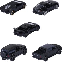 Majorette – Black Edition Giftpack 5 Veicoli Die-Cast in Scala 1:64, Auto da Collezione in Metallo, Modellini Realistici con De