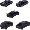 Majorette – Black Edition Giftpack 5 Veicoli Die-Cast in Scala 1:64, Auto da Collezione in Metallo, Modellini Realistici con De
