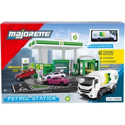 Majorette Petrol Station BP (con auto giocattolo) – Stazione di servizio giocattolo con impianto di lavaggio, negozio, colonne 