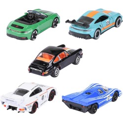 Majorette – Porsche 5 Pieces Giftpack – Set Auto Sportive in Metallo Die-Cast, 5 Modellini da Collezione con Licenza Ufficiale