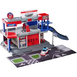 Majorette Tuning Garage + 1 Auto – Playset Officina di Elaborazione con Modellino in Metallo Die-Cast, Garage Giocattolo per Ba