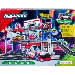 Majorette Tuning Garage + 1 Auto – Playset Officina di Elaborazione con Modellino in Metallo Die-Cast, Garage Giocattolo per Ba